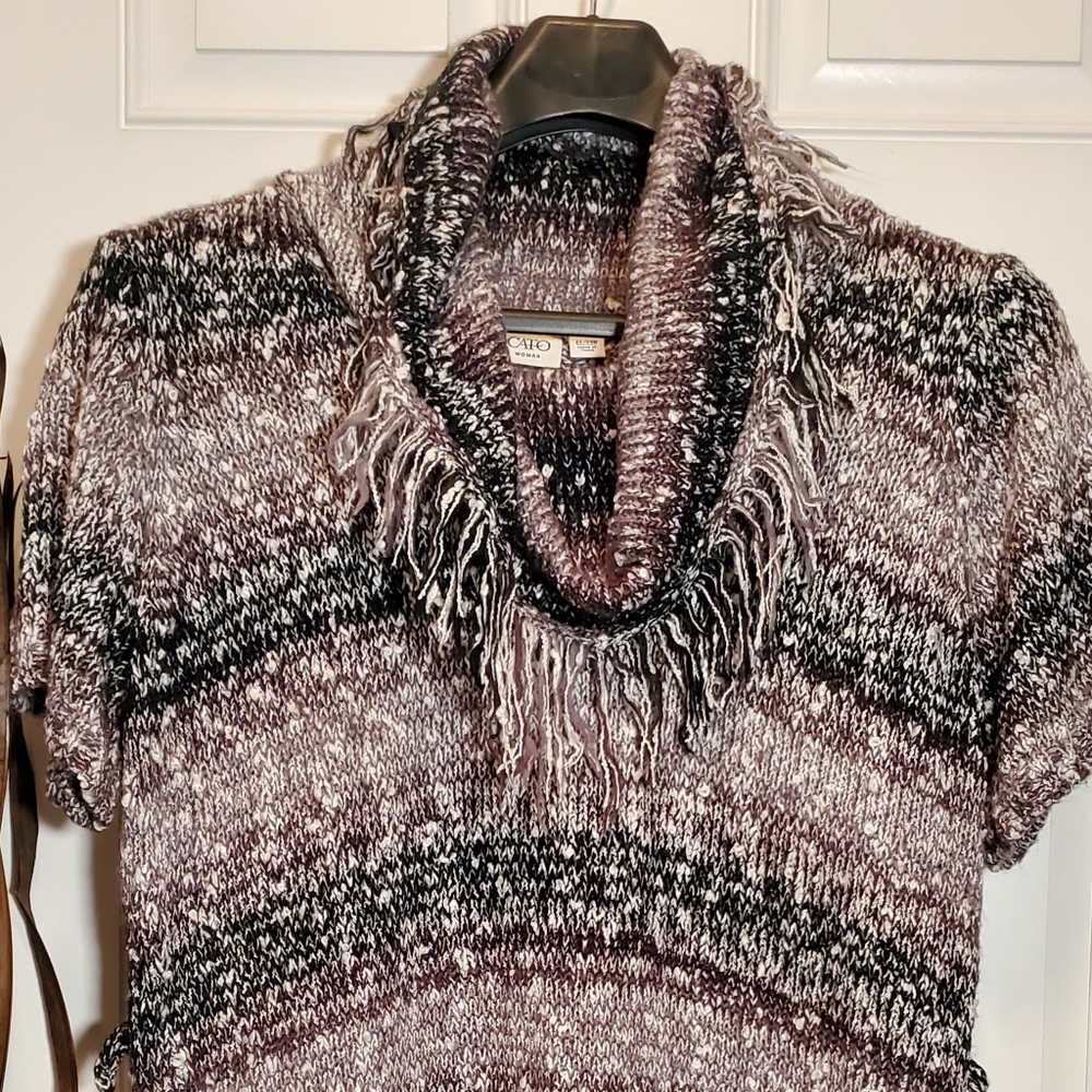 CATO 3X Womens Sweater Dress 22/24 Black Multicolored